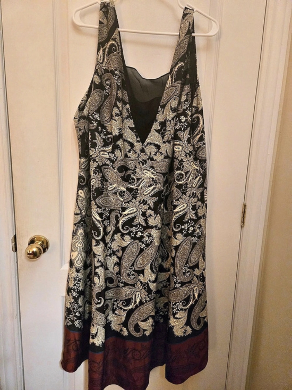 Paisley Dress in Black & Gold Like New